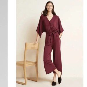 Garnet Hill Burgundy Jumpsuit Holiday Christmas Outfit Jumper